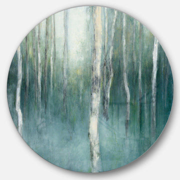 Green Forest Dream - Cottage Circle Metal Wall Decor